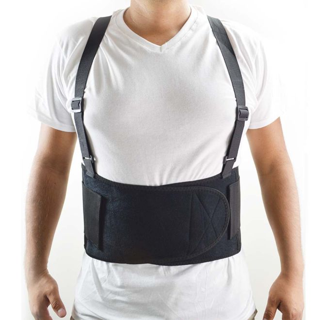 Interstate Safety 40150-XL Economy Double Pull Elastic Back Support Belt  with Adjustable Shoulder Straps - Extra Large